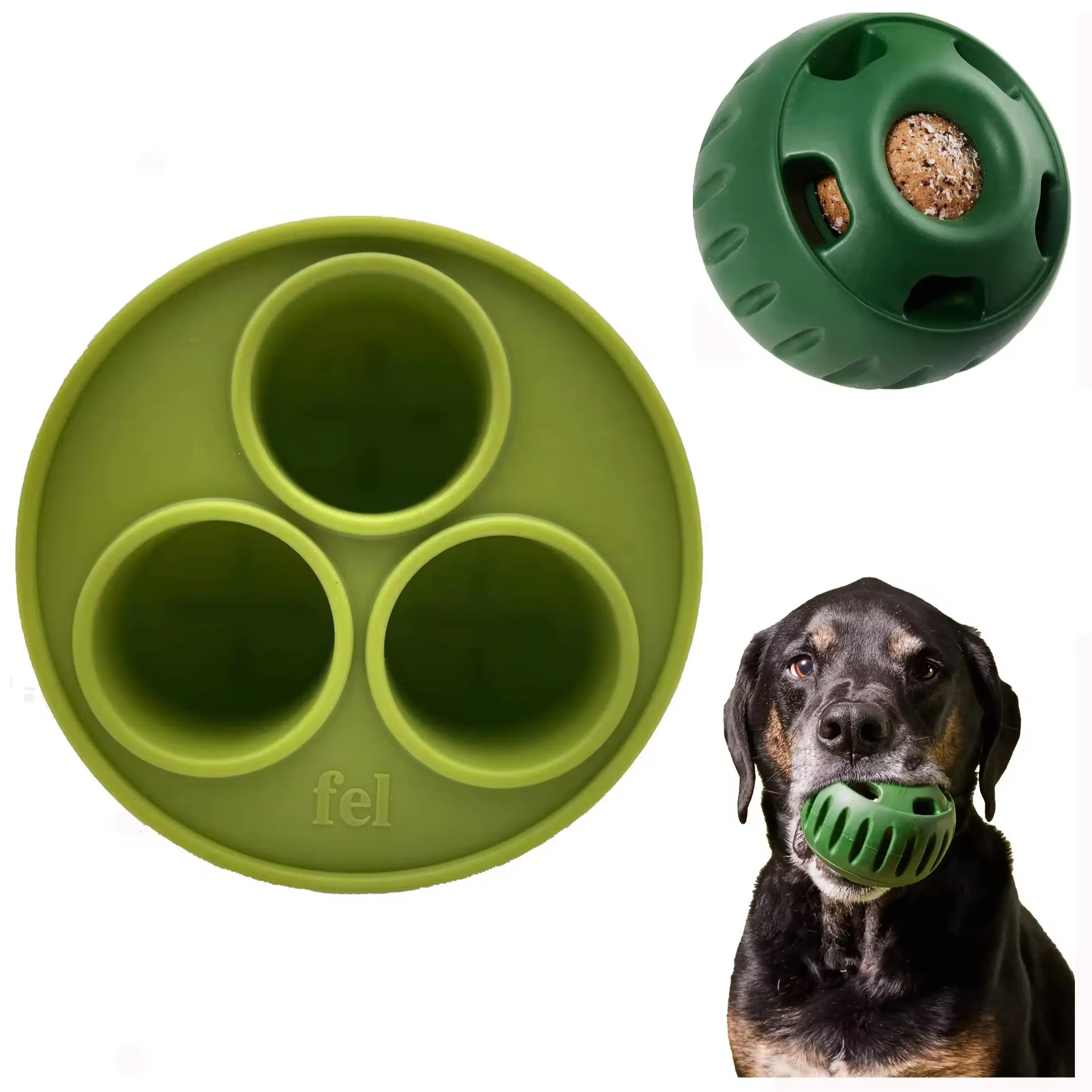 Stampo in Silicone per il cane trattare piatto sicuro riutilizzabile vassoio congelare trattare Woof pupsicolo riempito lento mangiare cane leccare giocattolo in Silicone