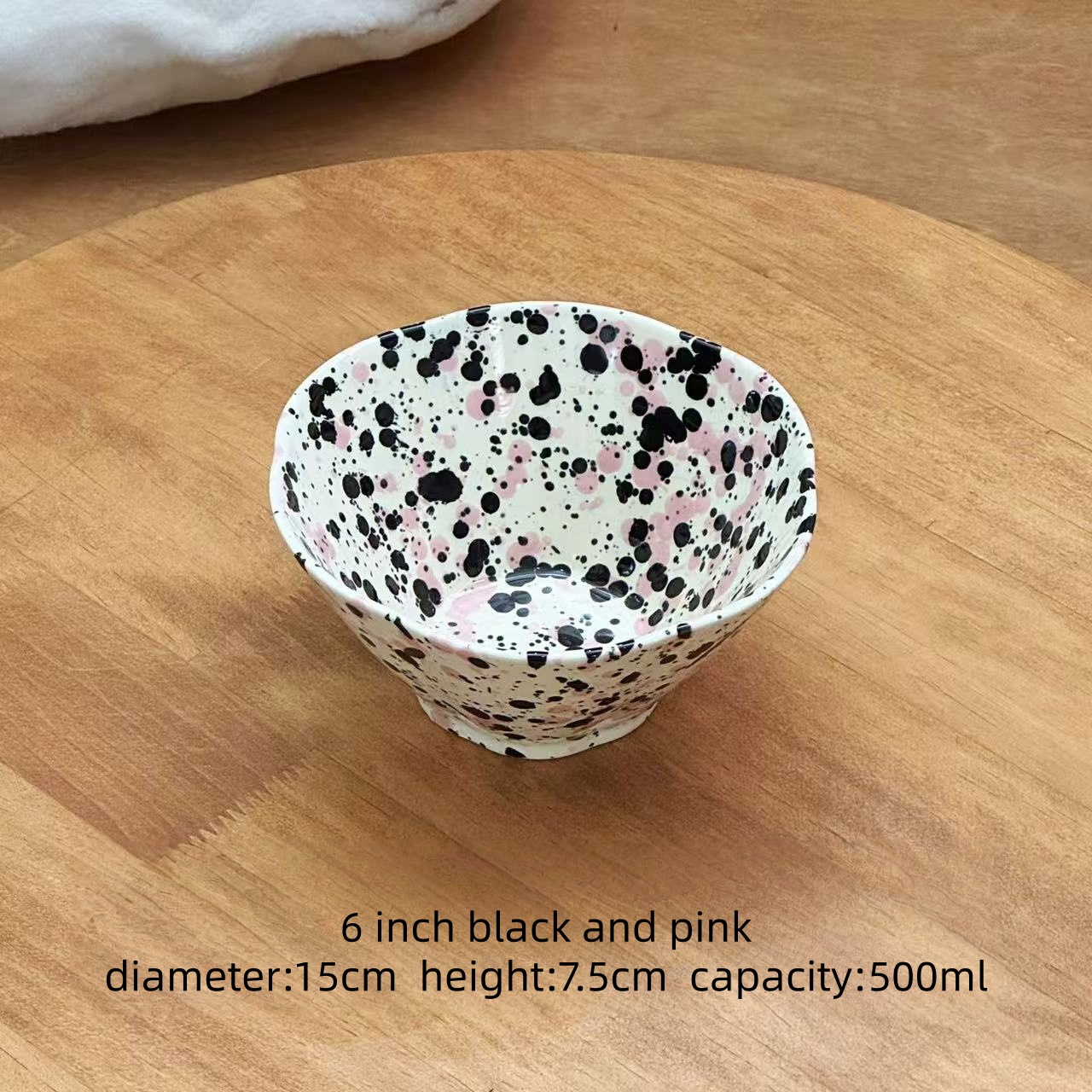 6 pouces noir et rose