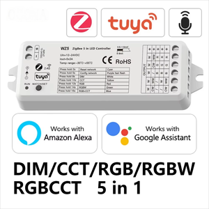 ZigBee 3,0 Controlador LED 5 en 1 Tuya Smart APP Control 3A * 5 canales CCT RGB RGBW RGBWC Strip Dimmer RF 2,4G 12V Control remoto - Product Image 3
