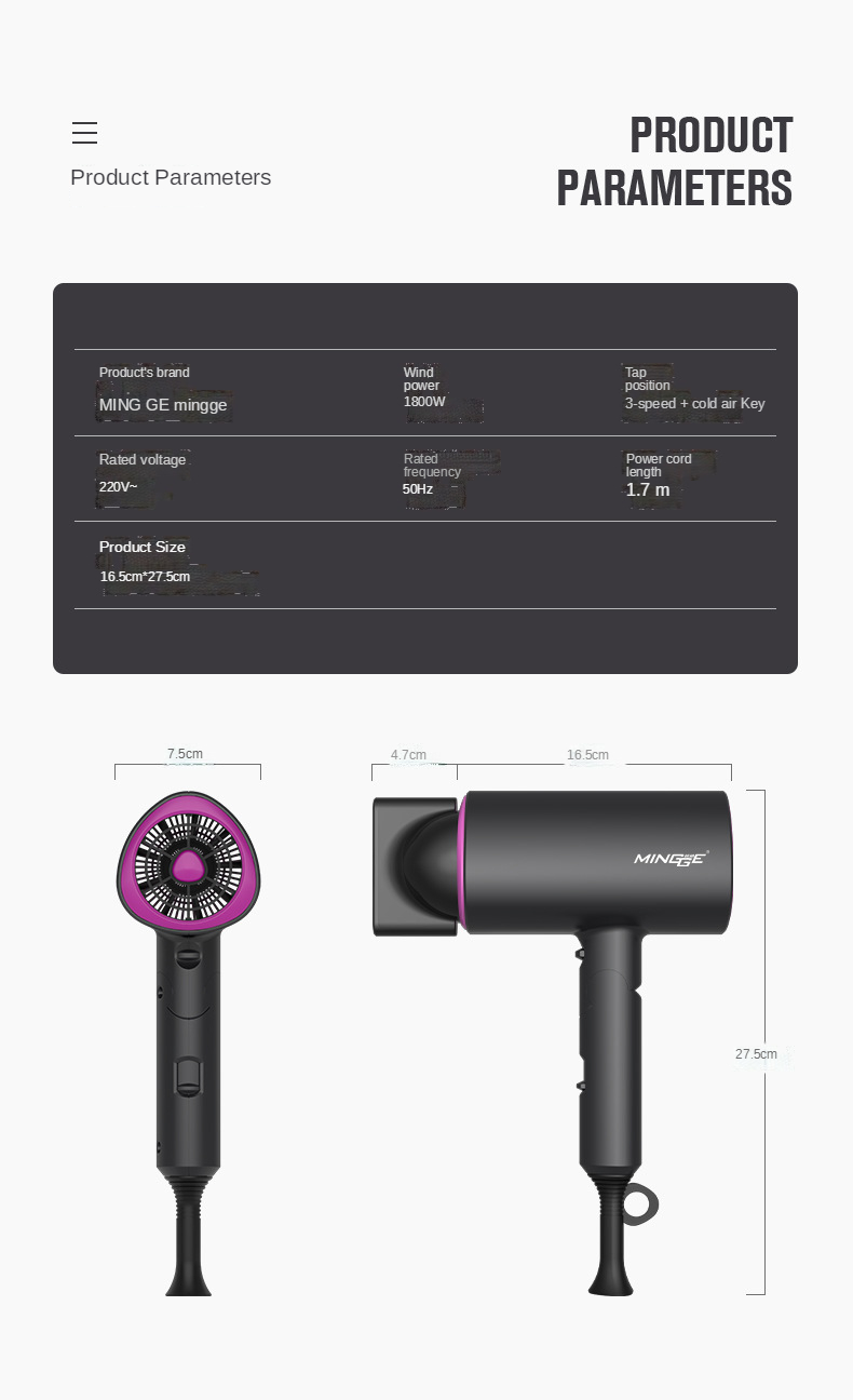 2022 New 2000w Professional High Power Blue light negative ions Salon Blow Dryer Hot And Cold Wind Hair Dryer Hammer Dryer