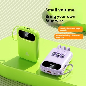 Portable Charger <strong>New</strong> 10000mAh Mini Power Bank LED Display Four Built-in Cables OEM Logo - Product Image 2
