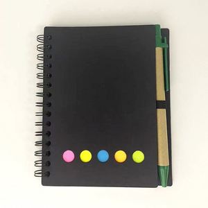 Benutzer definiertes Logo Haft notizen Kraft papier abdeckung Mini-Notizbuch Notiz blöcke mit Stift - Product Image 5