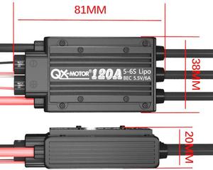 QX-MOTOR 120A双方向防水ブラシレスESC、UBECスピードコントローラーサポート2-6S BEC 5.5V/5A、RCボート用