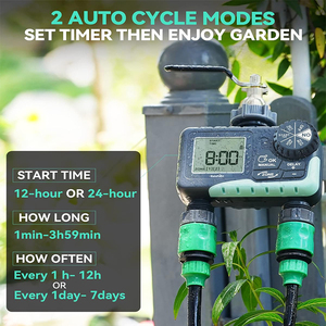 Timer acqua per tubo da giardino 2 Zone di irrigazione con ritardo pioggia manuale irrigazione sistema di controllo automatico - Product Image 2