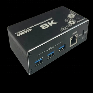 <strong>2</strong> Ports HDMI <strong>KVM</strong> <strong>Switch</strong> with Lan RJ45 HDMI Switcher 4K 120HZ Support 2PC Computers 3 USB3.0 &amp; <strong>1</strong> HDMI2.0b Port <strong>Output</strong>