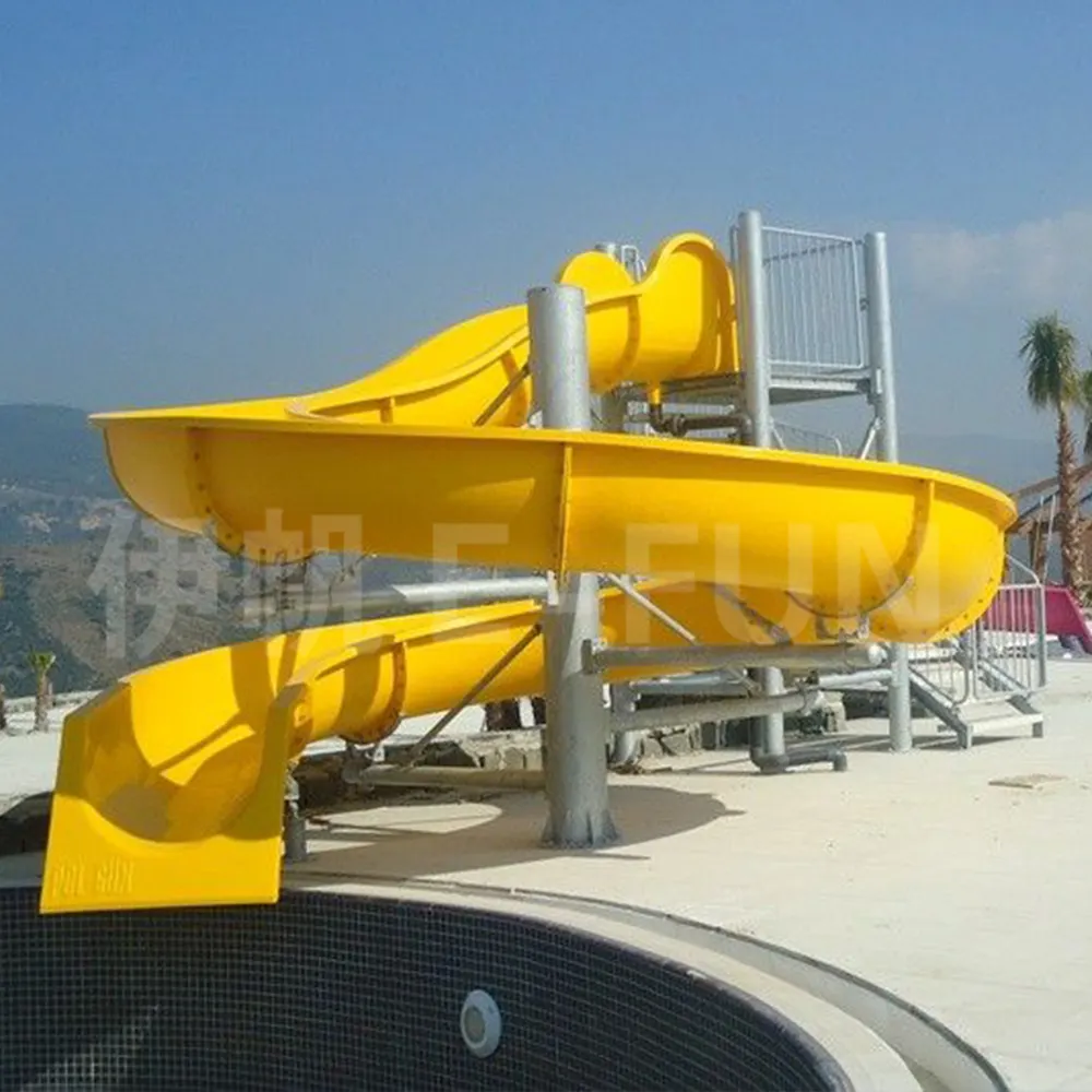 Tobogán de agua de fibra de vidrio, fabricación profesional, para piscina, venta