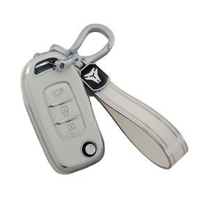Silver Edge TPU <strong>Key</strong> Cover with Keychain Fit for Renault Clio Espace 5 Master Bus Talisman <strong>Megane</strong> Protector Holder Accessories - Product Image 1