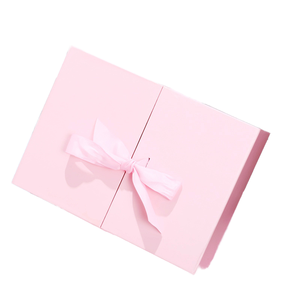 Personalizzabile Logo nastro farfalla tinta unita pieghevole confezione regalo semplice doppia porta rettangolare vento asettico spugna fodera - Product Image 1