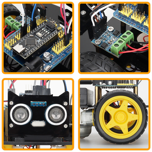 Tscinbuny 2WD Kits de robótica mini programables Kits de módulos electrónicos Kits de fabricante de educación para Arduino