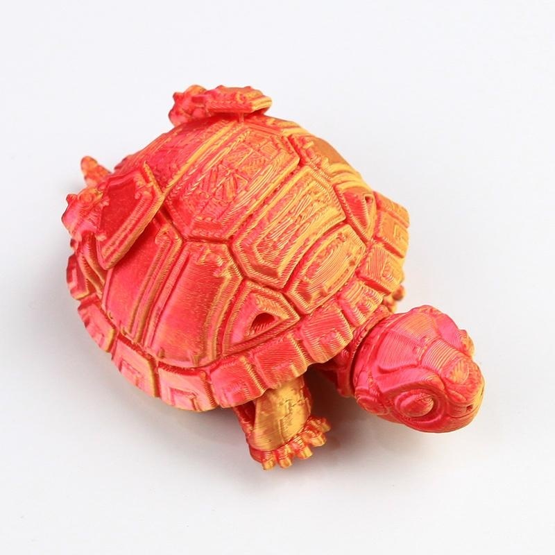 Tortue mécanique en or rouge 10cm