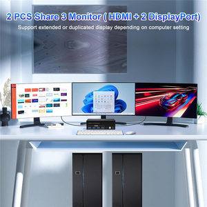 8K Triple 2 Displayport HDMI USB 3,0 KVM Switch 3 monitores 2 ordenadores 4K 144Hz 2x3 Triple Monitor KVM Teclado Ratón Switcher