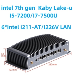 Firewall Mini Pc Kaby Lake 7th Gen CORE I7 7500U HD_MI 1.4 Support 4K Display 6*USB 2*COM <strong>RS232</strong> DC 12V Linux Firewall Router - Product Image 4