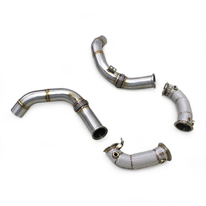 BMW <span class=keywords><strong>M5</strong></span> F90 4.4T 2018-2022ヒートシールドステンレス鋼ストレートダウンパイプ用OEM排気ヘッダーフリーフローパイプ