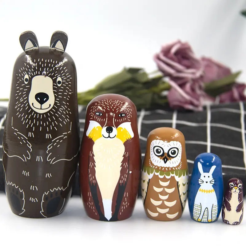 Promoção gif brinquedo Tradicional Mão atacado novo personalizado boneca russa matryoshka Pintado boneca de madeira russa nidificação