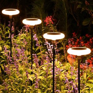 Solar Powered Swaying Garden Stake Light with Warm White LED UFO Design Lawn <strong>Lamp</strong> with Light Sensor for <strong>Yard</strong> Pathway - Product Image 1