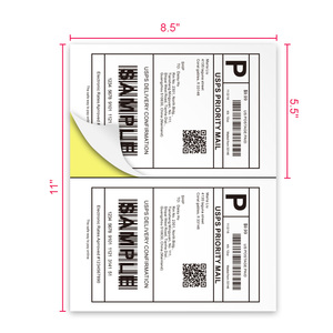 Half Sheet A4 Self <strong>Adhesive</strong> Shipping Labels Stickers 2 <strong>up</strong> <strong>Adhesive</strong> Paper Sheet4&quot;X2&quot; Thermal Labels Shipping Labels 2 Per Sheet - Product Image 1