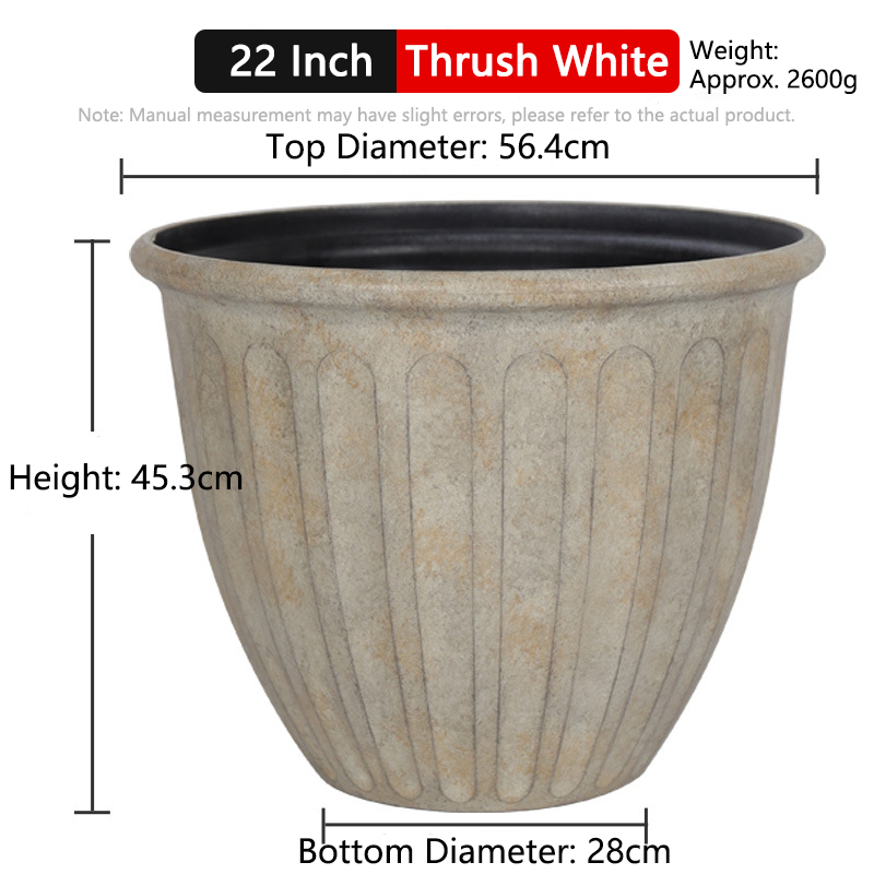 22 Inch Thrush White(Pot Only)