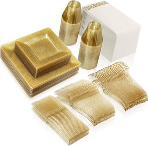 Gold Plate Cutlery Set Cup Plate Tableware Cheap Custom <strong>Decal</strong> Porcelain Plates Set Party Tableware Bone China 150 Plasti - Product Image 4