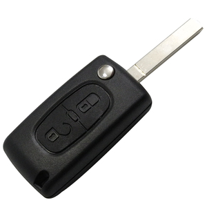 HU83 Flip anahtar kutu ile araç tuşları 2-Button tasarım CE0523 itmeli anahtar pil tutucu olmadan oluk UV baskılı Metal daire ile - Product Image 2