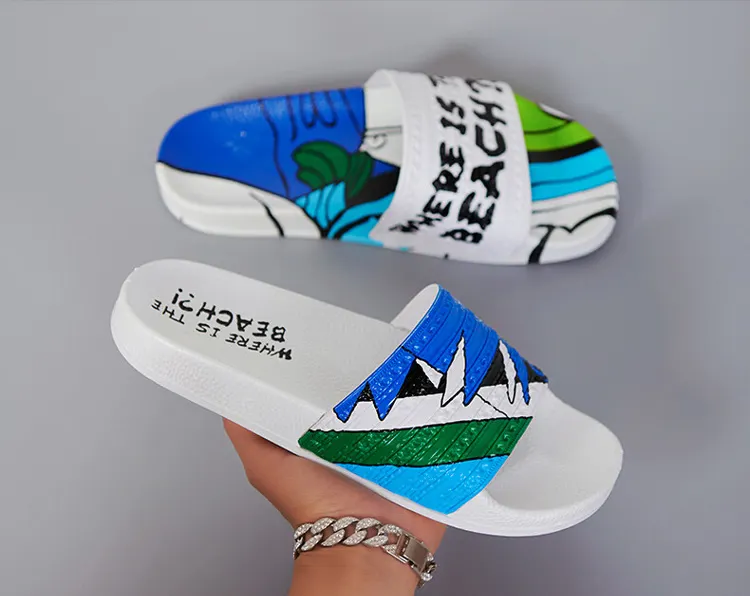 Arket sandálias personalizadas unissex, sapatos de praia fácil de deslizar para verão