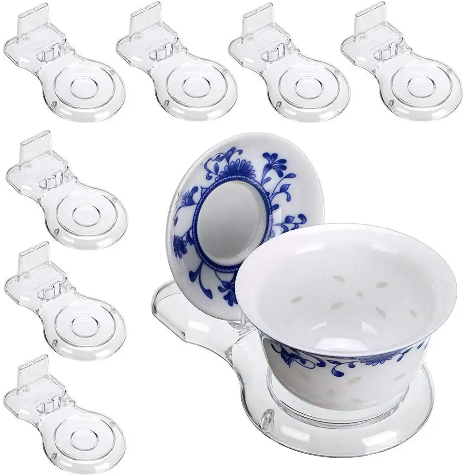 Lancheira de acrílico para chá, suporte de acrílico para aparelho de jantar, limpador, conjuntos de chá, suporte para placa