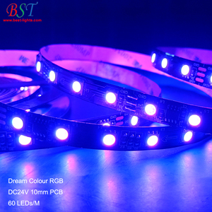 DC24V SM16703RGBスマートLEDストリップライト60 LED/MブラックPCBドリームカラープログラマブルデジタルLEDピクセルレインボーチェイシングライト - Product Image 5