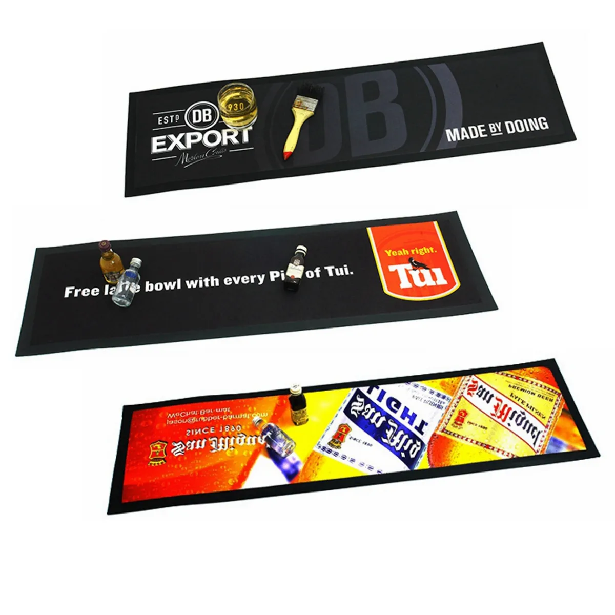 Acessórios De Vinho Custom Rubber Bar Runner Beer Mat Bordered Non Woven Sentiu Barmats De Nitrilo Com Impressão Do Logotipo