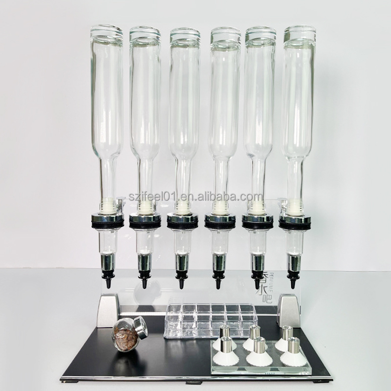 Silver 6 Bottles 375ML perfume dispenser table