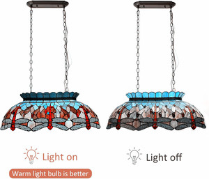 Đầy Màu Sắc Nhà Thờ Khảm Nghệ Thuật Thủy Tinh Tiffany Phong Cách Châu Âu Retro Mô Hình Con Chuồn Chuồn Hàn Chụp Đèn LED Đèn Chùm Mặt Dây Chuyền Đèn - Product Image 4