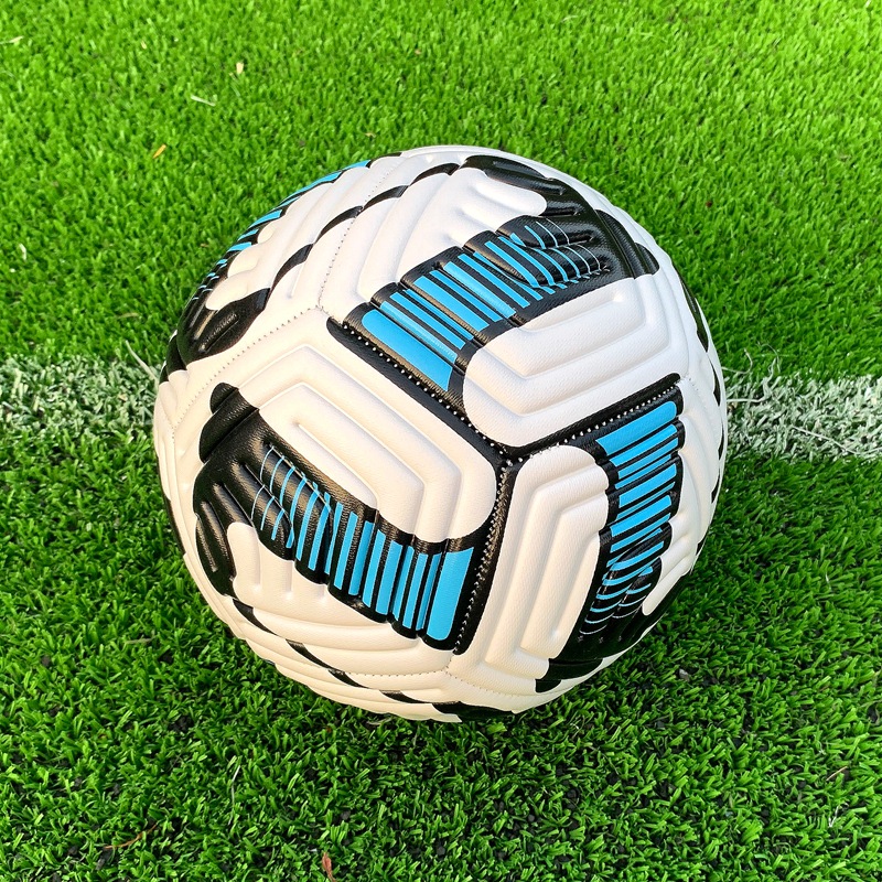 Size 5 embossed premier league blue stripes