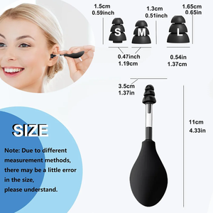 Alat tekanan telinga mengurangi ketegangan 3 ukuran alat tekanan telinga dalam silikon portabel penerbangan untuk sakit kepala pereda tekanan telinga bagian dalam - Product Image 5