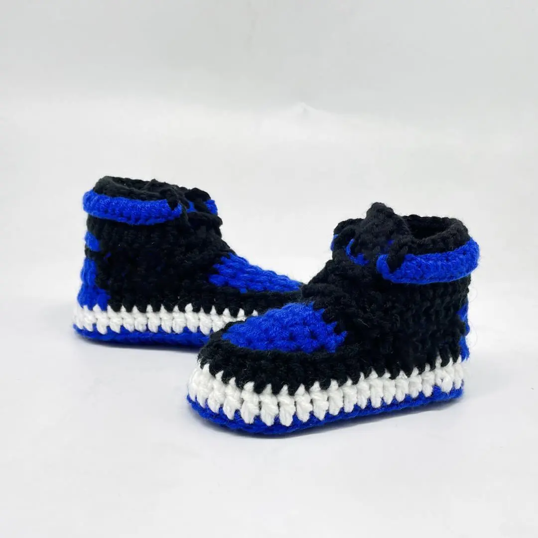 Newborn Baby Girls Boys Casual Shoes Handmade Crochet Sneaker Booties Crochet Baby Socks 0-3 Months