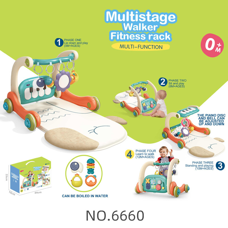 6660 3-in-1 Baby Walker, Fitness Frame, Electronic Keyboard