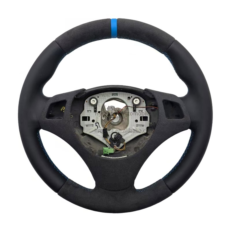 with hole+Smooth leather+Alcantara+blue stitching