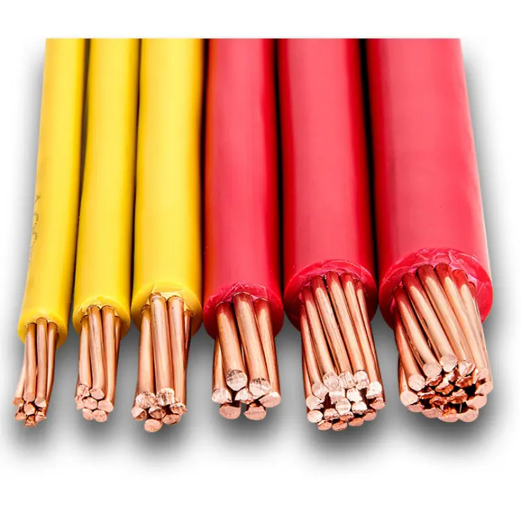 THHN 6/10/12/14/22AWG PVC Bainha de Nylon Isolado Cabo Elétrico 7 Vertentes Fio de Cobre para Casa