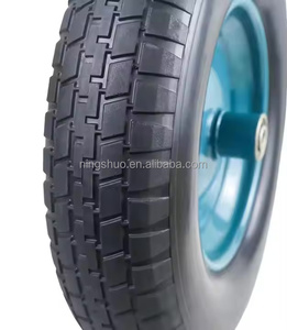 High Quality 16 Inch 4.80/<strong>4.00</strong>-8 With Metal Rim Jewel-like Flat Free Solid Rubber Puncture Proof <strong>Tire</strong> Pu Foam Wheelbarrow Wheel - Product Image 3