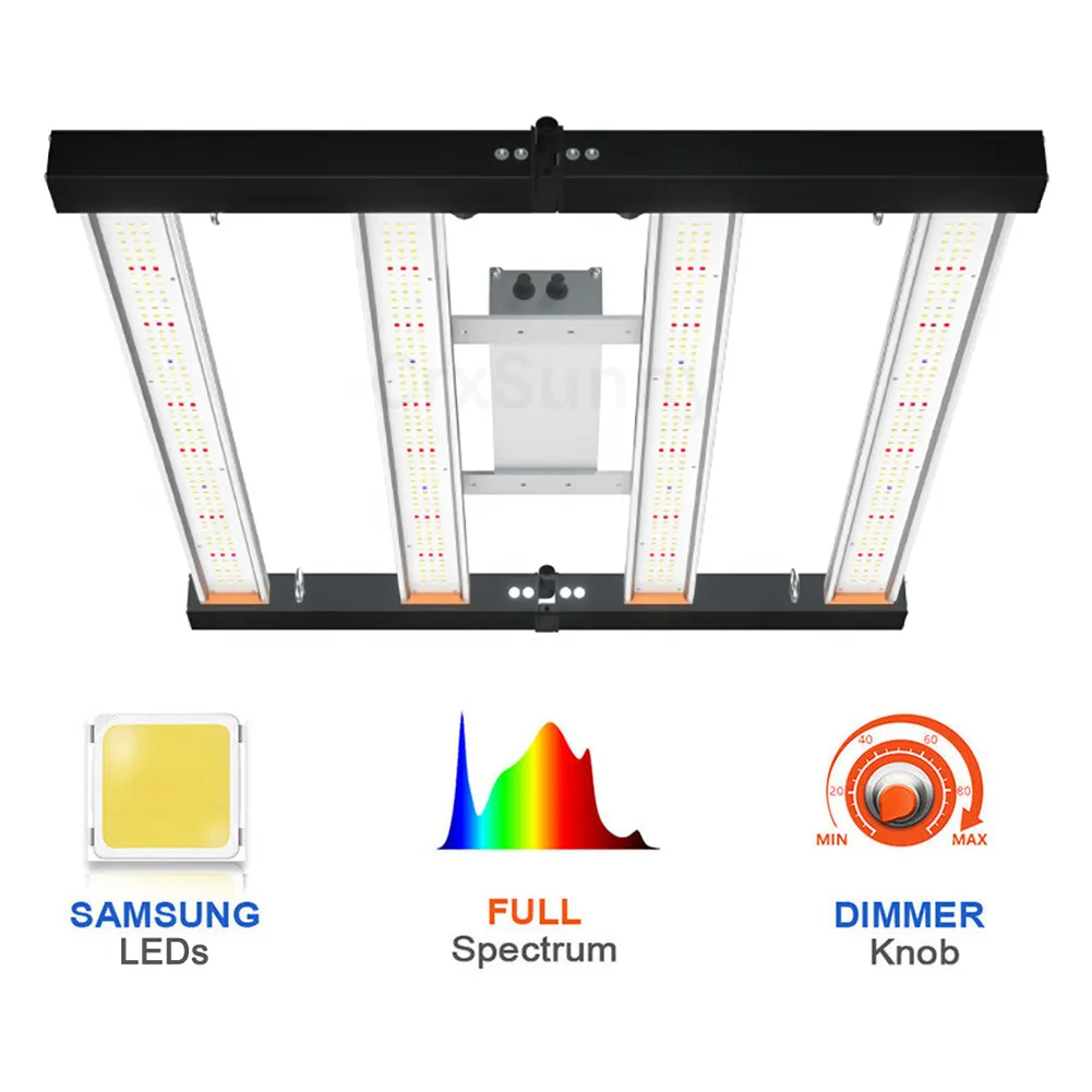 Dimmable 240W Samsung Red IR 730nm UV 395nm Led Grow Light Foldable with 0-10v Folding Grow Light Rack Full Spectrum Spydr