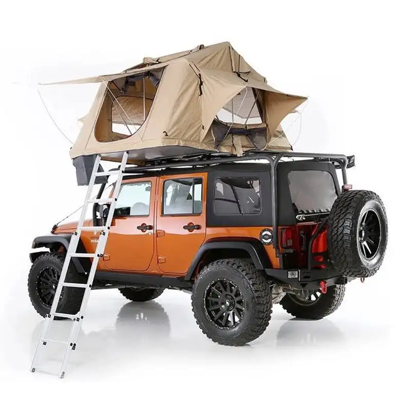 Off Road mobil Suv Aluminium, truk mobil atap tenda berkemah 4 orang Ultra ringan dapat ditarik 4wd atap tenda