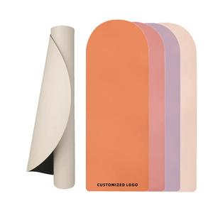 <strong>Extra</strong> <strong>Large</strong> 4mm Natural Non Slip Rubber Sport Mat Custom Logo Shape Printing Curved Frosted Arch Oval PU <strong>Yoga</strong> Mat - Product Image 1