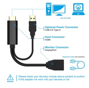 FARSINCE HDMI hembra DisplayPort adaptador activo con USB A Power 4K60hz HDMI a DP 2 en 1 Adaptador convertidor - Product Image 6