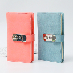 Bloqueo de contraseña de cuero de lino A6 PU Cuaderno protegido de tapa blanda Cuaderno de tapa dura personalizado con bloqueo de metal - Product Image 1