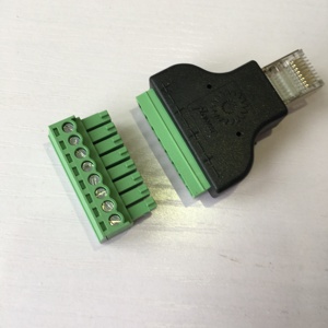 Ethernet <strong>RJ45</strong> 8P8C Male Plug to AV 8 Pin Screw Terminal CCTV Block Converter Adapter - Product Image 4