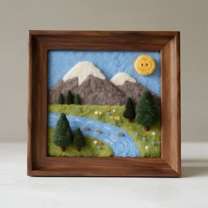 12x12cm DIY yün keçe boyama nakış çerçeve dijital tuval İşi iğne resim için özelleştirilmiş Gif dikiş dokuma oyuncaklar - Product Image 1