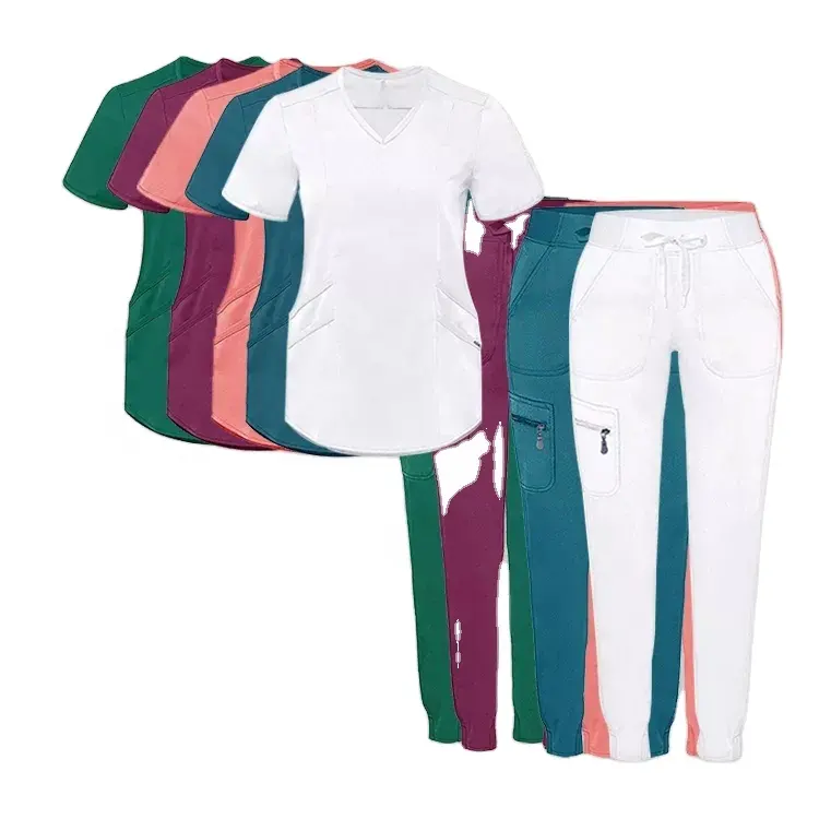 Vente en gros d'uniformes personnalisés Uniforme médical extensible Medicos à la mode Ensembles d'uniformes de soins infirmiers à l'hôpital Jogger Suit