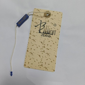 HT2524 cordón de cierre colgante de etiqueta colgante de lujo con cierre de cadena de sellado logotipo en relieve personalizado colgar Etiqueta de ropa para ropa - Product Image 5