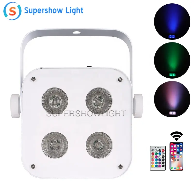 Supershow ir4 uplight dmx mini 4x18w led batterie par led dj s4 uplight pour fête mariage disco