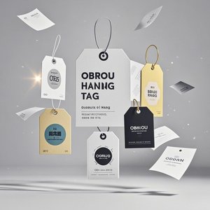 Obrou עיצוב מותאם אישית קראפט תגיות נייר עם חוט שחור לבן חוט עבור בגדים לתלות תגיות עיצוב חינם & שירותי הדפסה