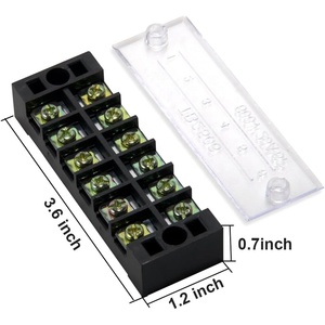 6 Positions 600V 25A Dual Row Wire Screw <strong>Terminal</strong> <strong>Strip</strong> Block with Cover 400V25A Pre-Insulated <strong>Terminals</strong> Barrier <strong>Strips</strong> <strong>Jumpers</strong>