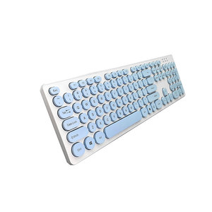 OEM Color Blue Retro Keys 2.4G Wireless Optical <strong>Keyboard</strong> Customized <strong>Computer</strong> <strong>Keyboard</strong> for Laptop Desktop Macbook KW-103R