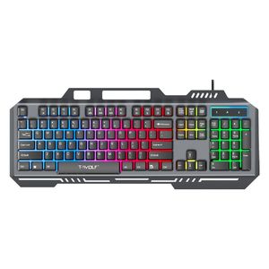 Shuoyin T16 Teclado de sensación mecánica Retroiluminación LED con cable USB con aluminio para los juegos de computadora de escritorio - Product Image 1